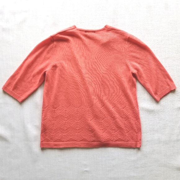 Cropped Pointelle Detail Quarter Sleeve Cardigan - Picture 5 of 9